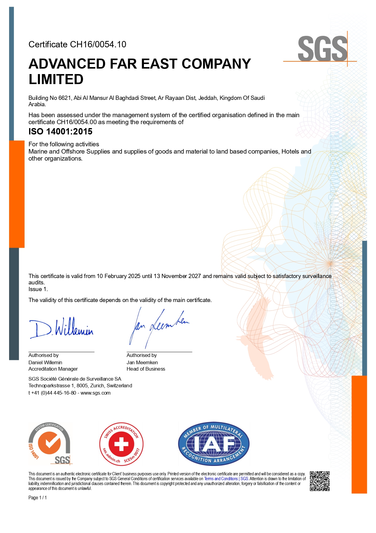 Environmental Management System (EMS) Certification