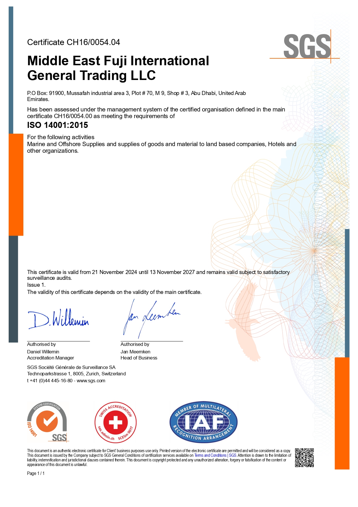Environmental Management System (EMS) Certification