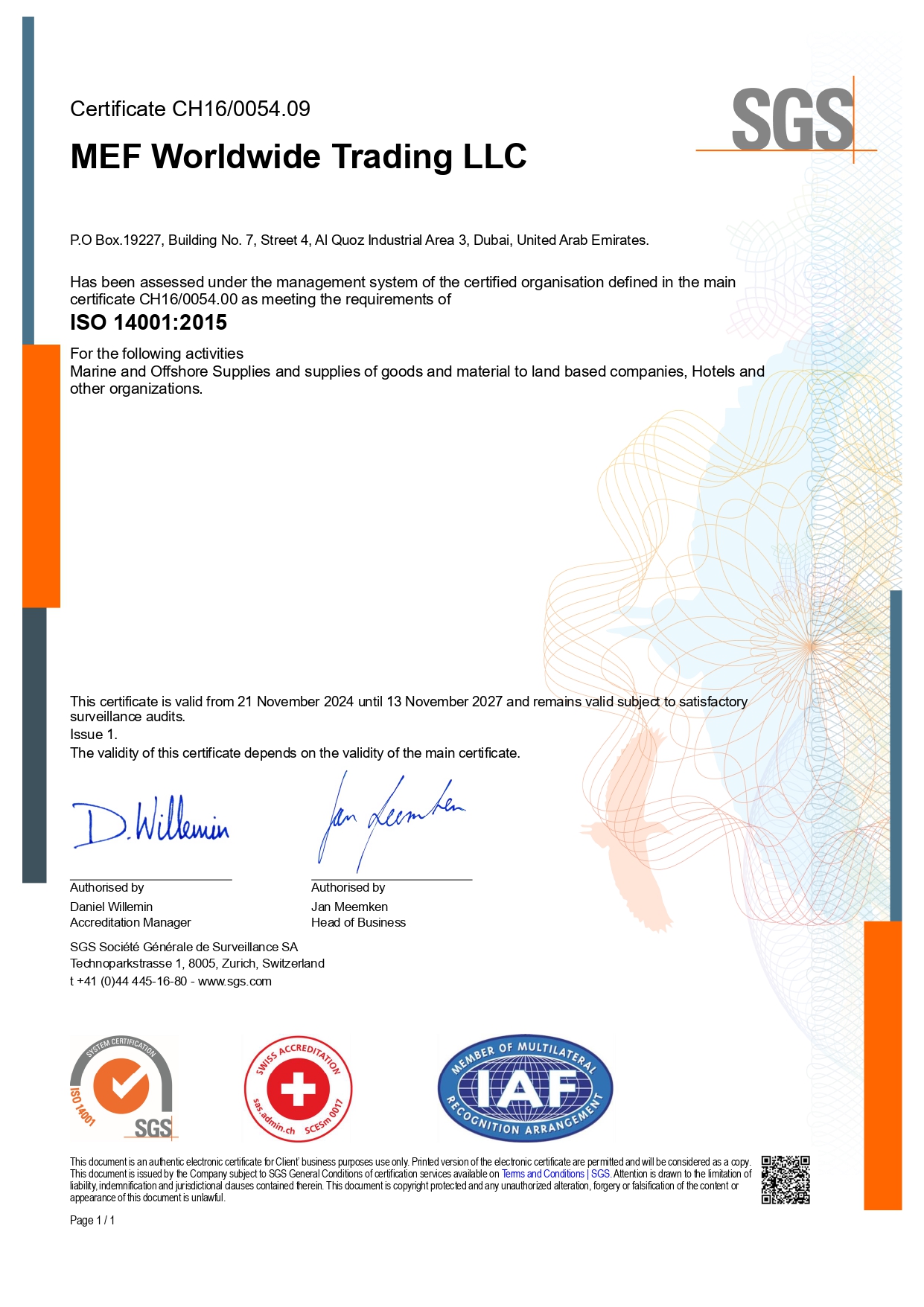 Environmental Management System (EMS) Certification