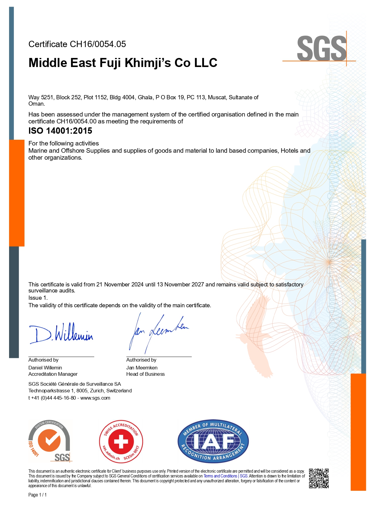Environmental Management System (EMS) Certification